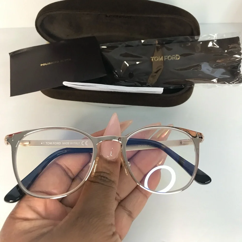 💯 - New Authentic Tom Ford Blue Light Block Oval Unisex Eyeglasses FT5732-B 0…